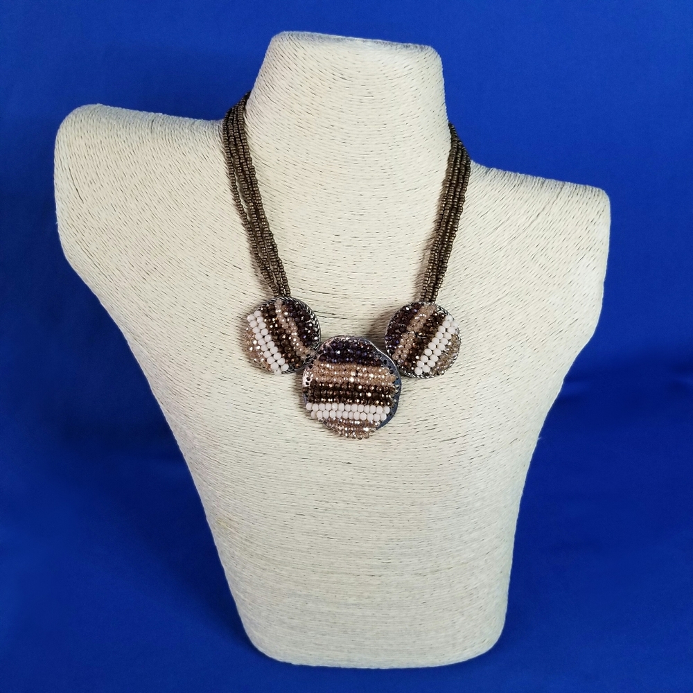 Cloie Triple Stations Seed Beads Necklace Boho-Inspired Design Multi-Strand